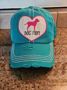 KBETHOS Teal Baseball Cap with Pink Dog Heart Patch